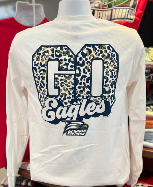 Georgia Southern University - “Leopard Go Eagles” (Long Sleeve White)