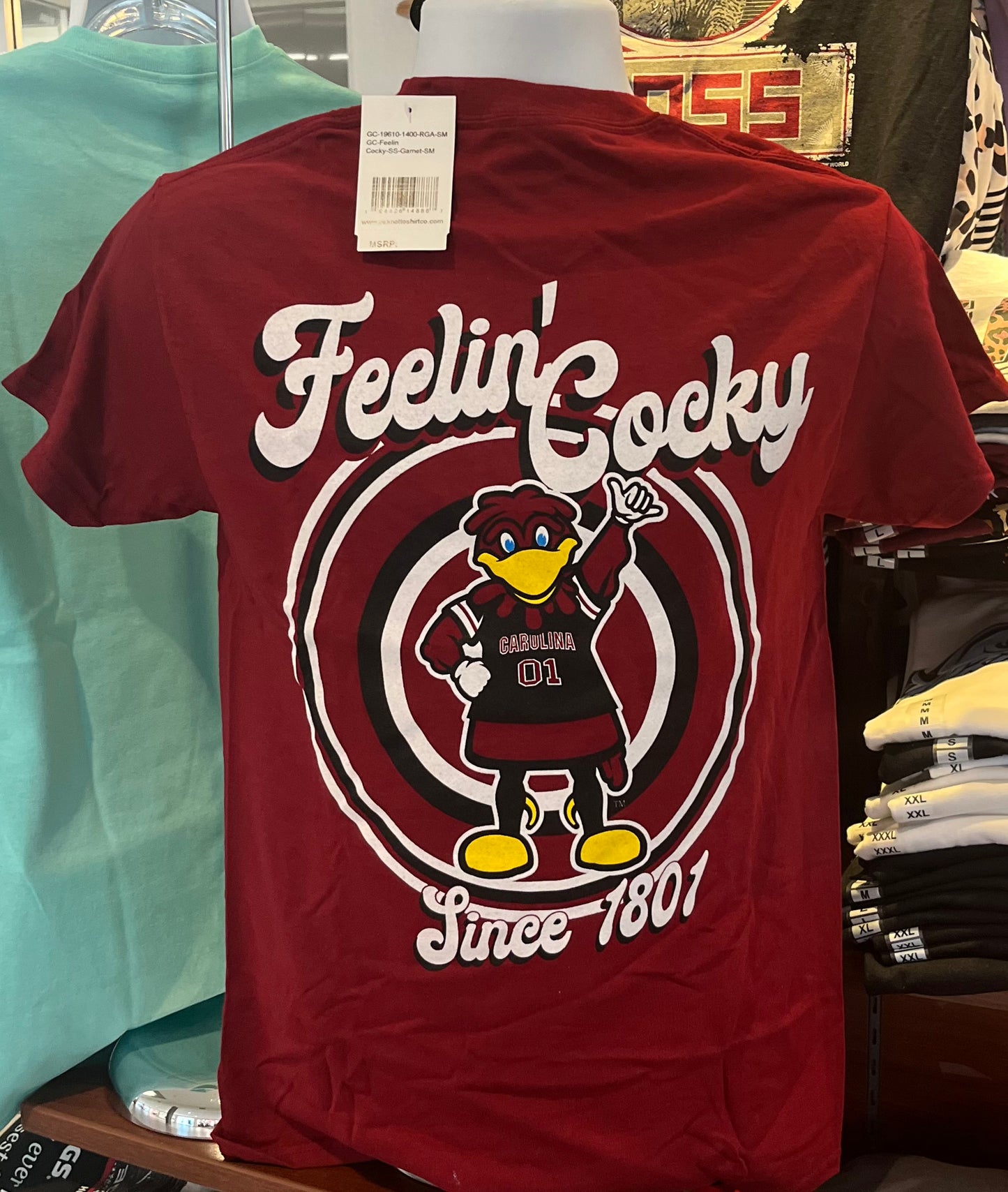 South Carolina Gamecocks “Feelin’ Cocky” Short Sleeve Tee (Garnet)