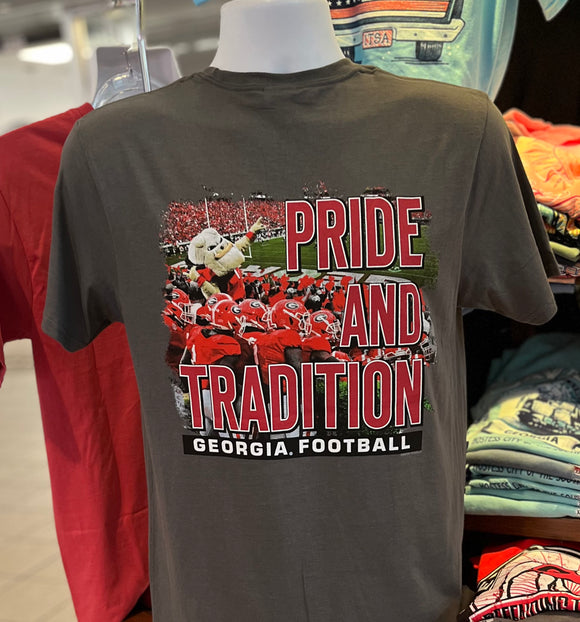 Georgia Bulldogs T-shirt - “Pride and Tradition” (Short Sleeve Charcoal)