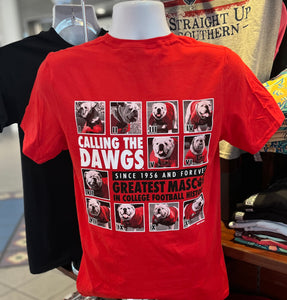 Georgia Bulldogs T-shirt - “Calling the Dawgs - UGA I to XI” (Short Sleeve Red)