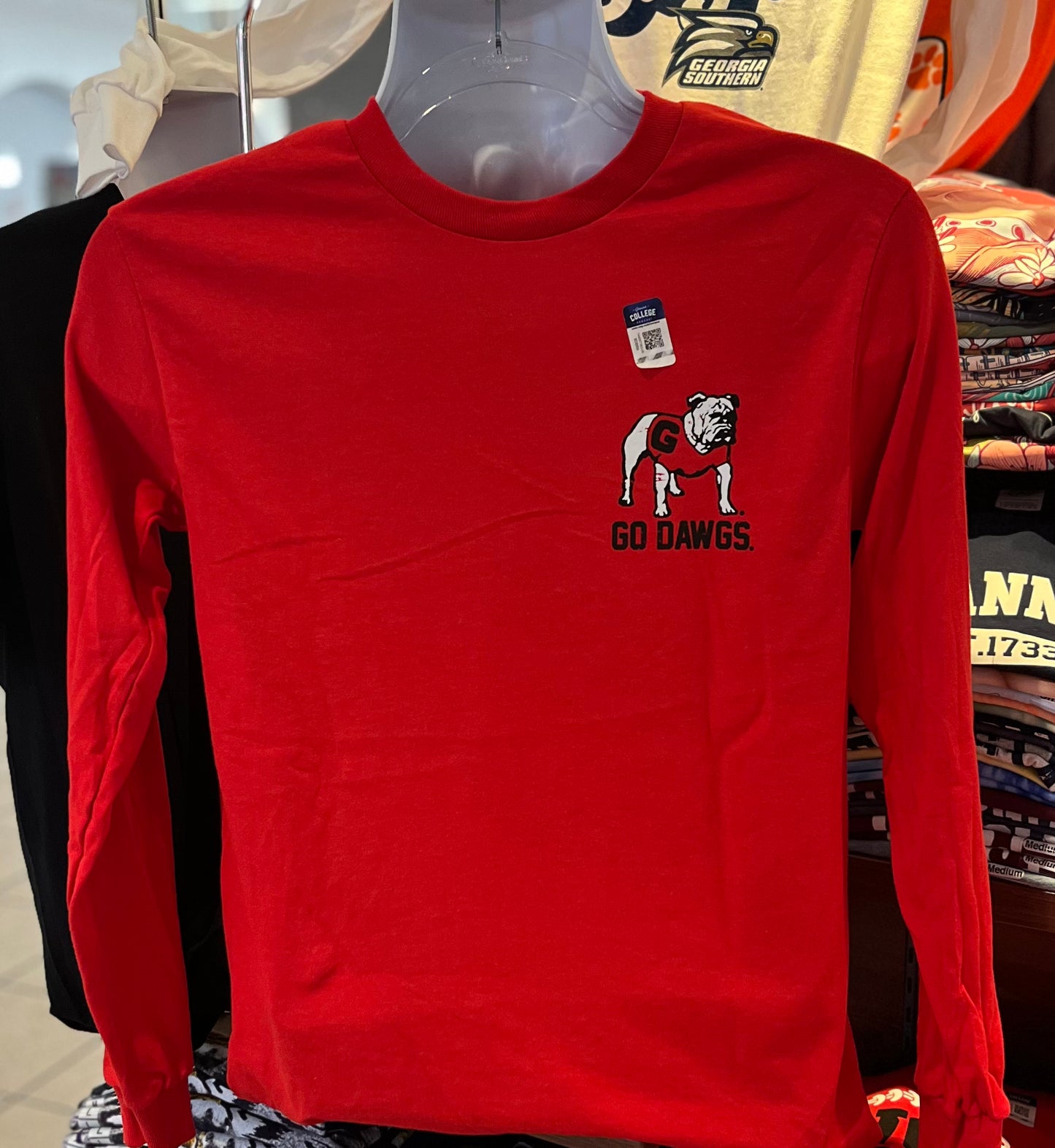 Georgia Bulldogs T-shirt - “Between the Hedges” (Long Sleeve Red)