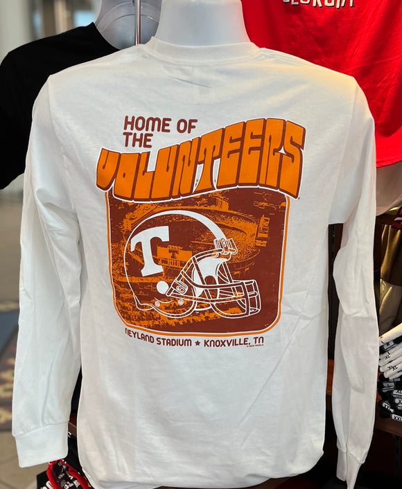 Tennessee Volunteers T-shirt - Neyland Stadium - “Home of the Volunteers” (Long Sleeve White)