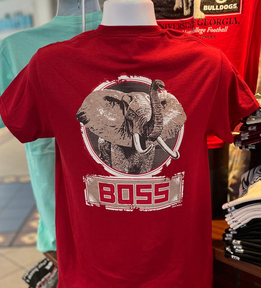 Alabama T-Shirt - “BOSS” (Short Sleeve Cardinal)