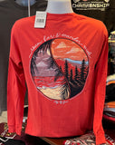 Lily Grace T-Shirt - ”Roam Far and Wander Wide” (Long Sleeve Coral)