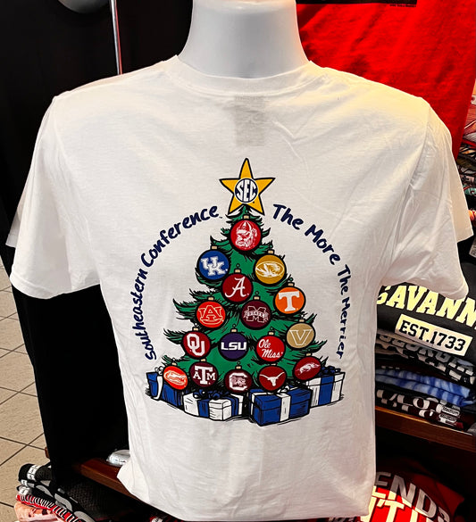 SEC Christmas Tree T-shirt - “We Have Been Good All Year” (Short Sleeve White)