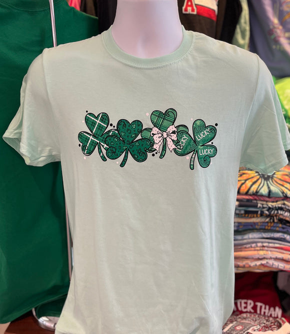 St. Patrick’s Day “Shamrocks”  Short Sleeve (Mint)