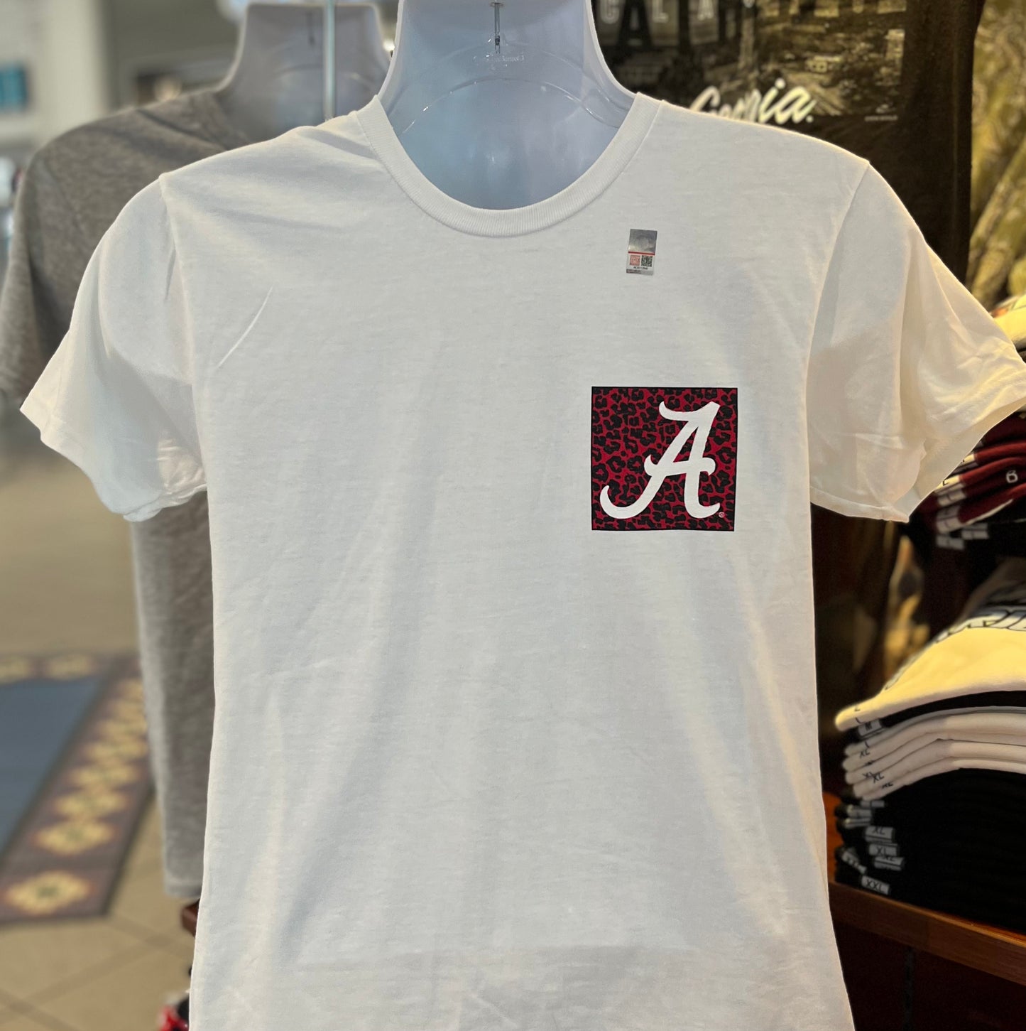 Alabama T-Shirt - Leopard “Crimson Tide” (Short Sleeve White)