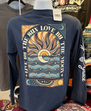 Lily Grace T-Shirt - “Live By the Sun, Love By the Moon” (Long Sleeve Navy)