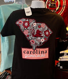 South Carolina Gamecocks “State Floral” Short Sleeve Tee (Black)