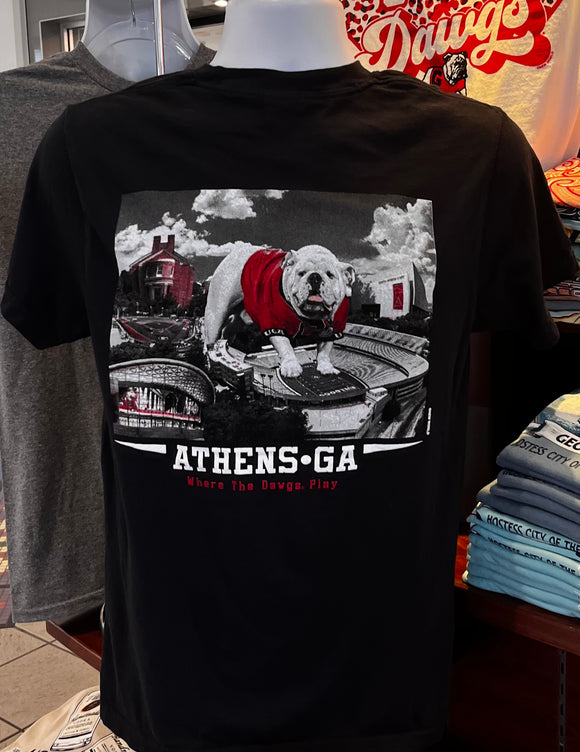 Georgia Bulldogs T-shirt - “Where the Dawgs Play” (Comfort Colors Short Sleeve Black)
