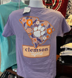 Clemson Tigers “State Floral” Short Sleeve Tee (Lavendar)