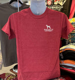Straight Up Southern T-Shirt - Lab on Dock (Short Sleeve Heather Cardinal)