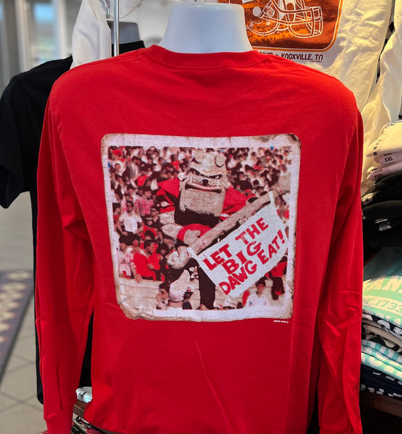 Georgia Bulldogs T-shirt - “Let the Big Dawg Eat” (Long Sleeve Red)