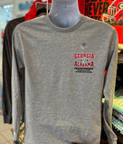 2023 SEC Game Day T-shirt - “Georgia vs Alabama Flags” (Long Sleeve Sport Gray)