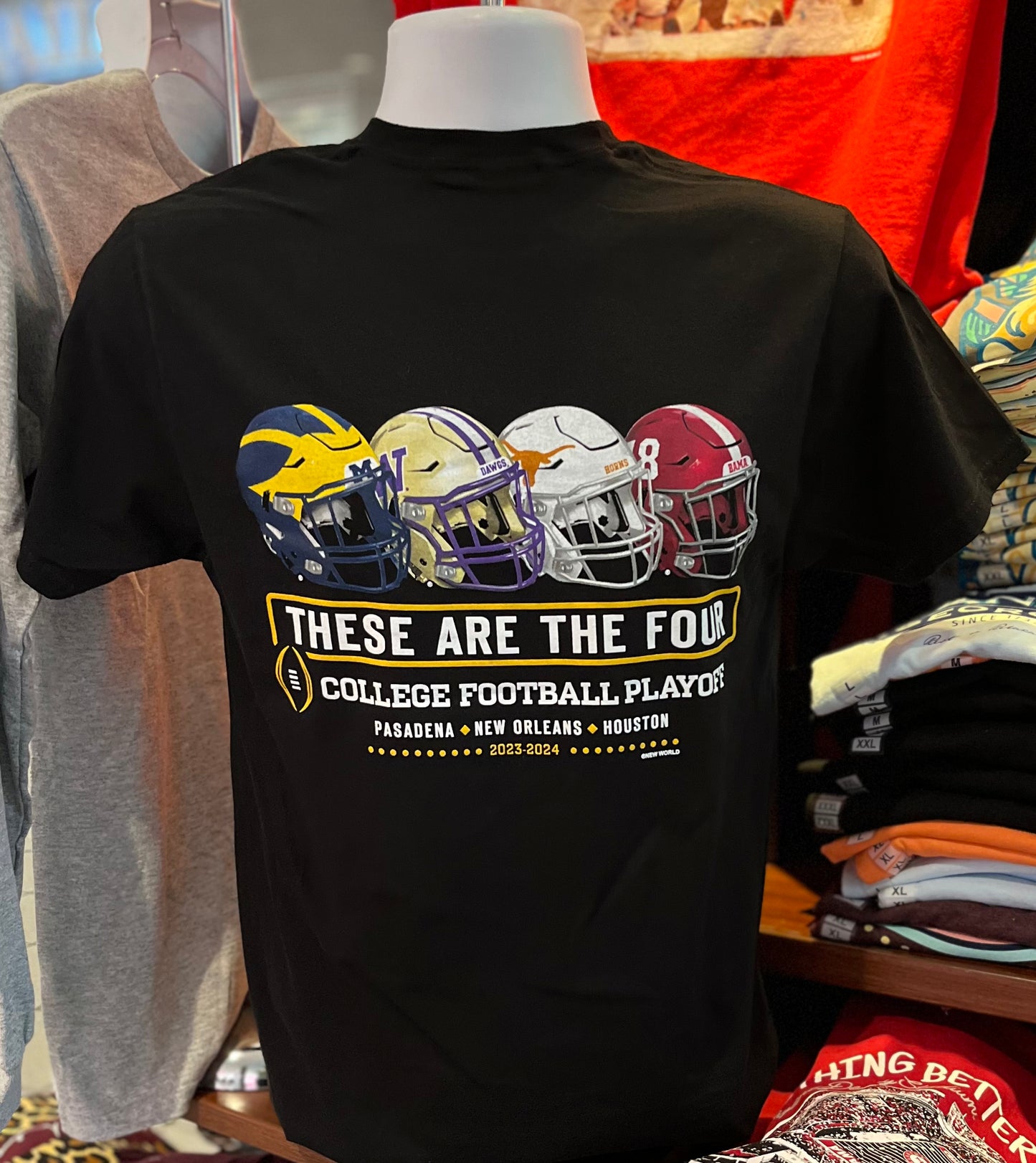 2023 College Football Playoff - “4 Team Helmets” (Short Sleeve Black)