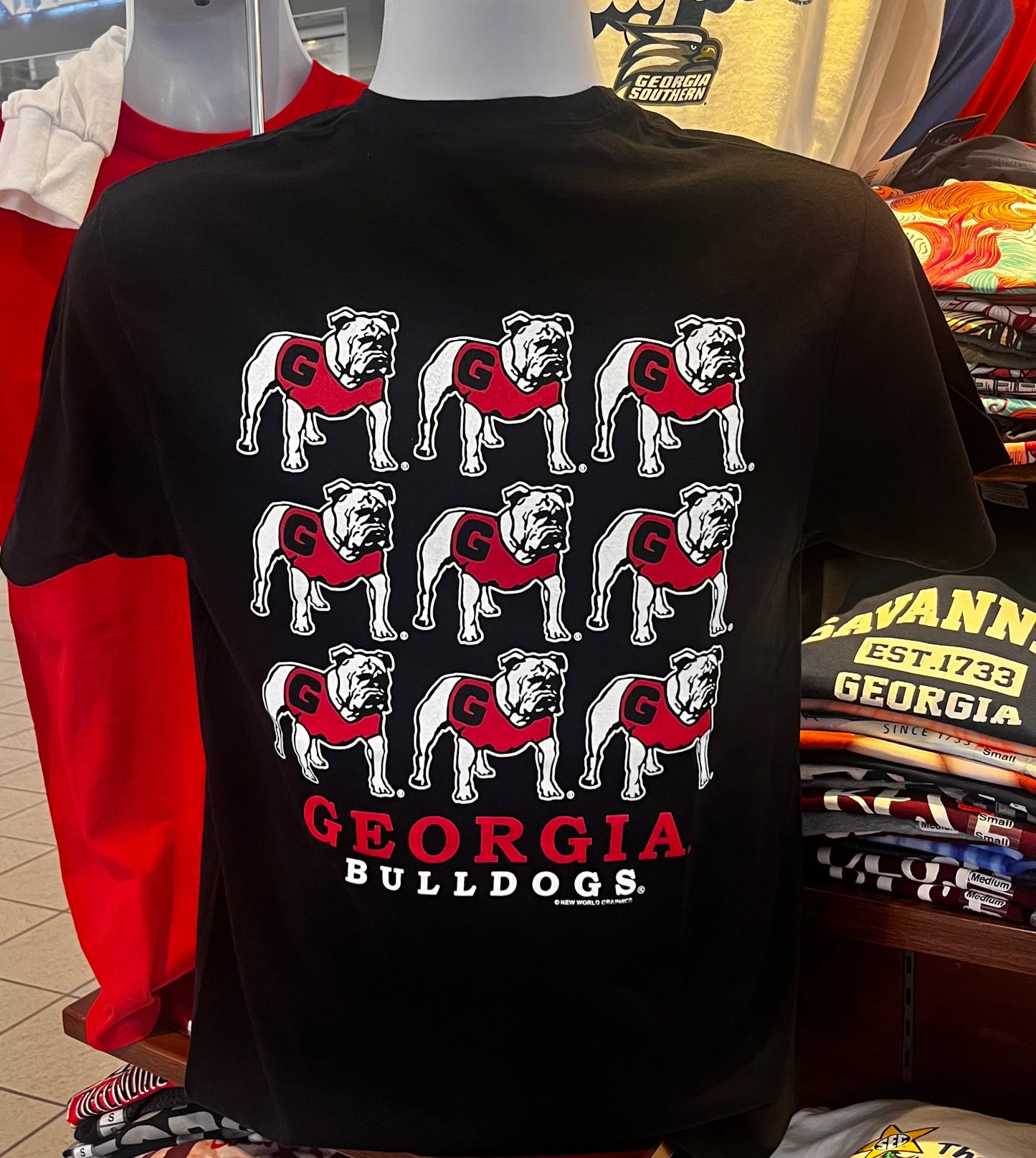 Georgia Bulldogs T-shirt - “Classic Mascot Matrix” (Short Sleeve Black)