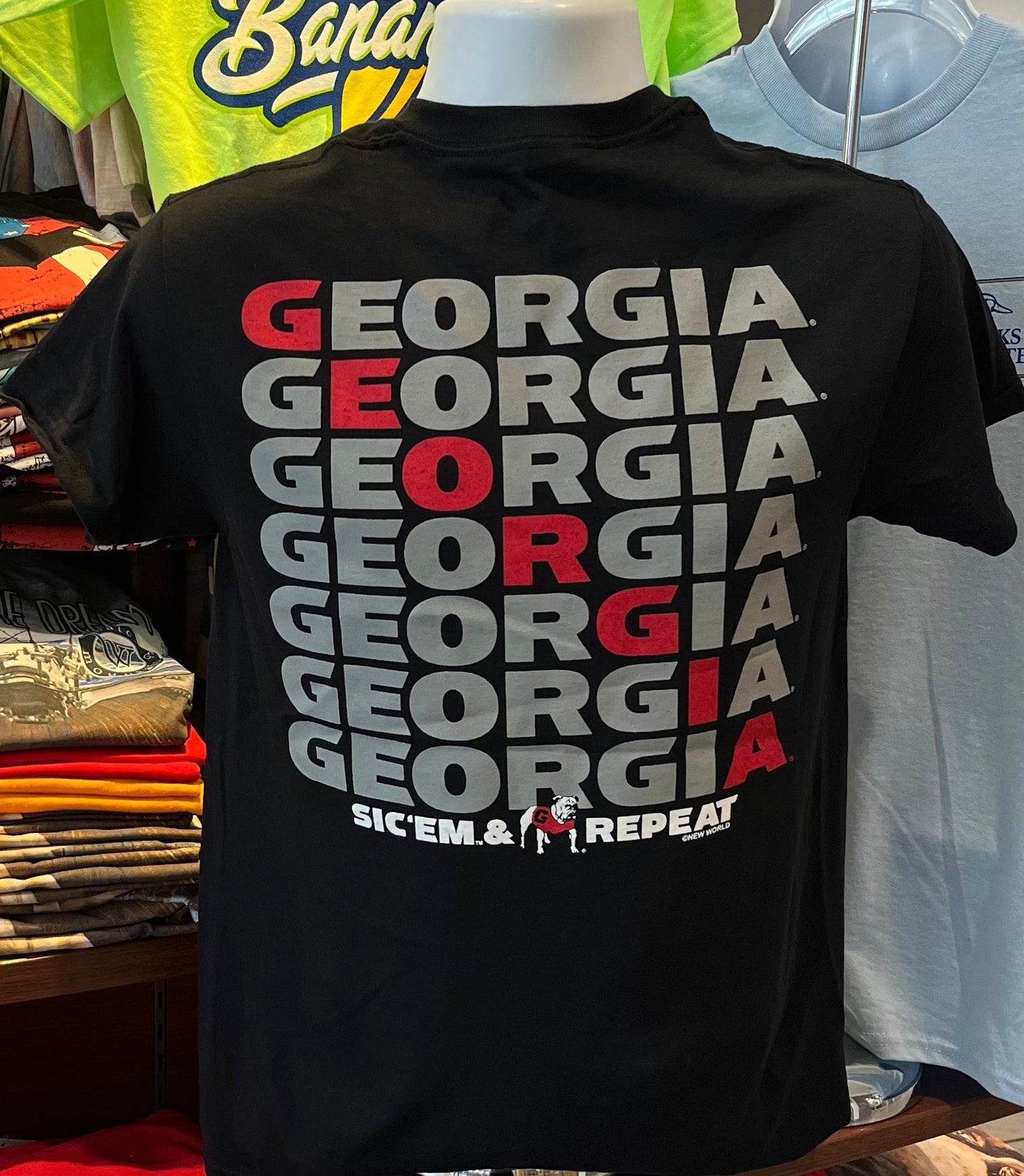 Georgia Bulldogs T-shirt - “Sic ‘Em and Repeat” (Short Sleeve Black)