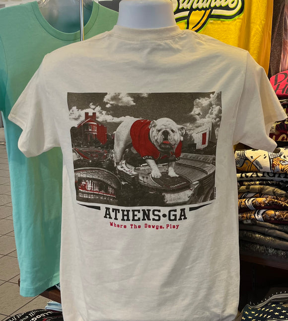 Georgia Bulldogs T-shirt - “Where the Dawgs Play” (Short Sleeve Natural)