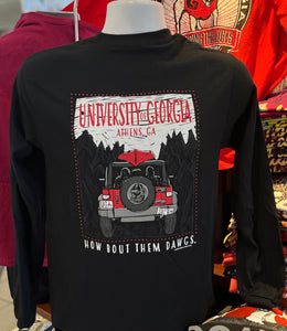 Georgia Bulldogs T-shirt - Jeep (Long Sleeve Black)