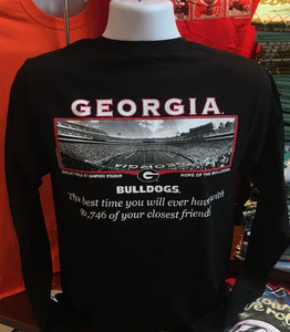 Georgia Bulldogs T-shirt - Sanford Stadium (Long Sleeve Black)