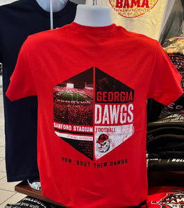 Georgia Bulldogs T-shirt - “Sanford Stadium” (Short Sleeve Red)