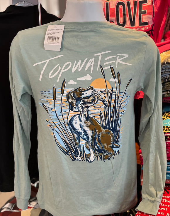 Topwater “Marsh Dog” Long Sleeve Tee (Dusty Blue)