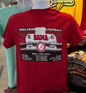 Alabama T-Shirt - 2023 Football Schedule (Short Sleeve Cardinal)
