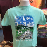 Jeremiah 29:11 "For I know the plans I have for you" Short Sleeve Tee (Celadon)
