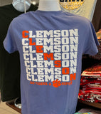 Clemson “Go Tigers and Repeat” Short Sleeve Tee (Violet)