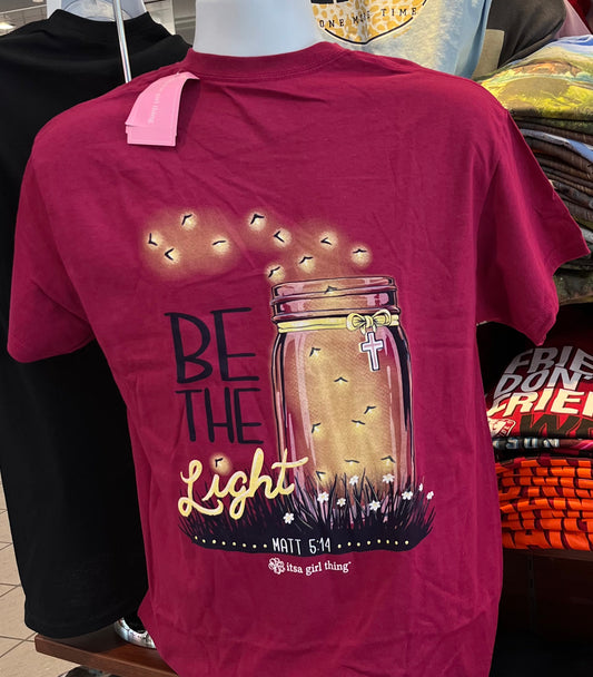 “Be the Light” short sleeve tee (Berry)