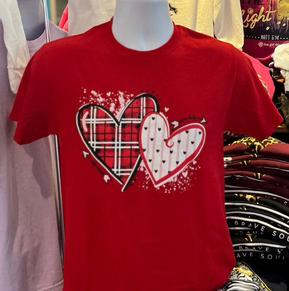 Valentine’s Day Hearts Short Sleeve (Red)