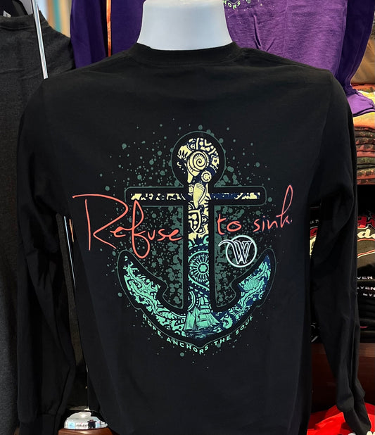 Refuse to Sink Long Sleeve Tee (Black)