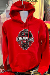 Georgia Bulldogs Hoody - 2022 National Champions Official Logo (Red)