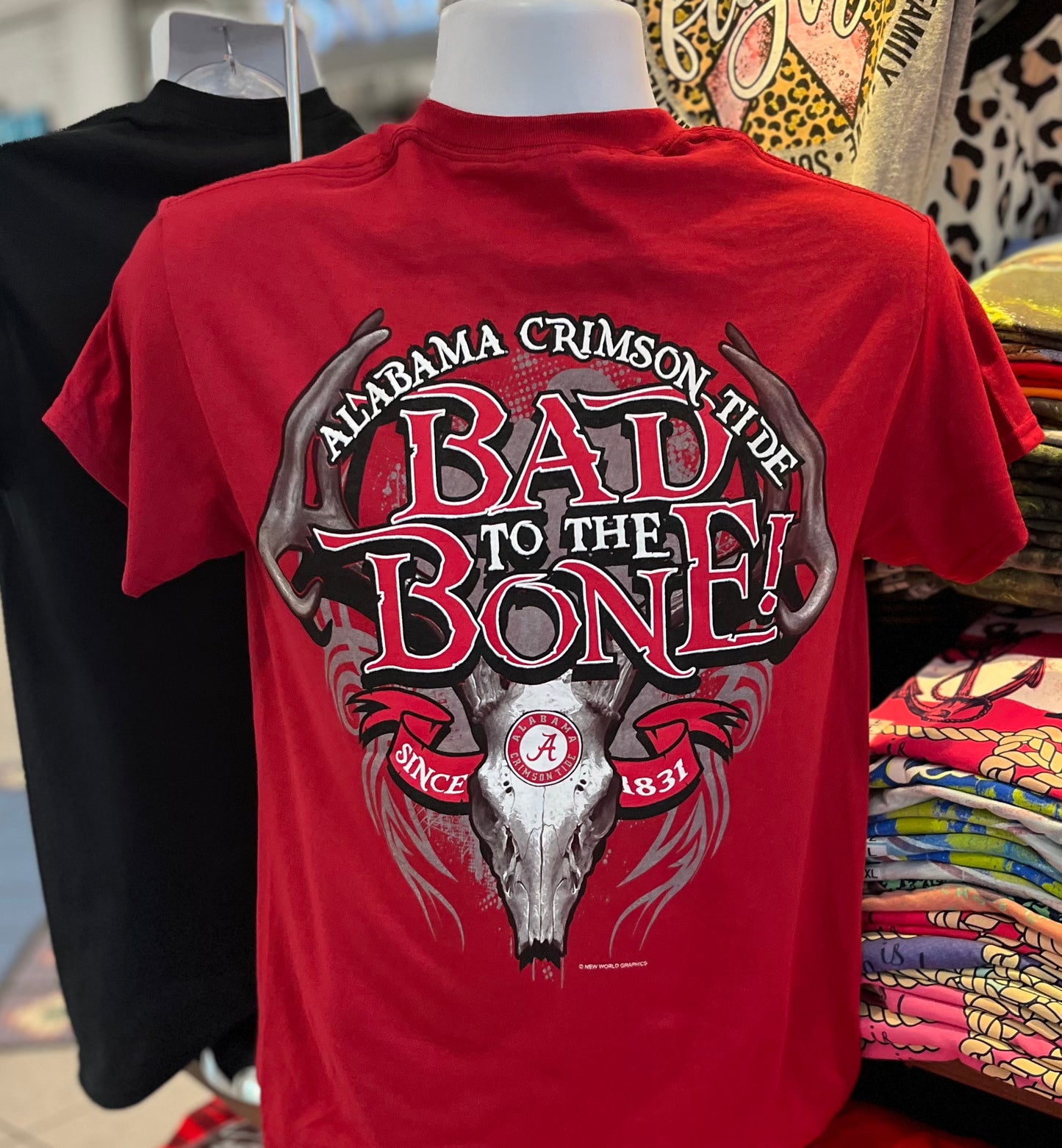 Alabama “Bad to the Bone” Short Sleeve Tee  (Crimson)