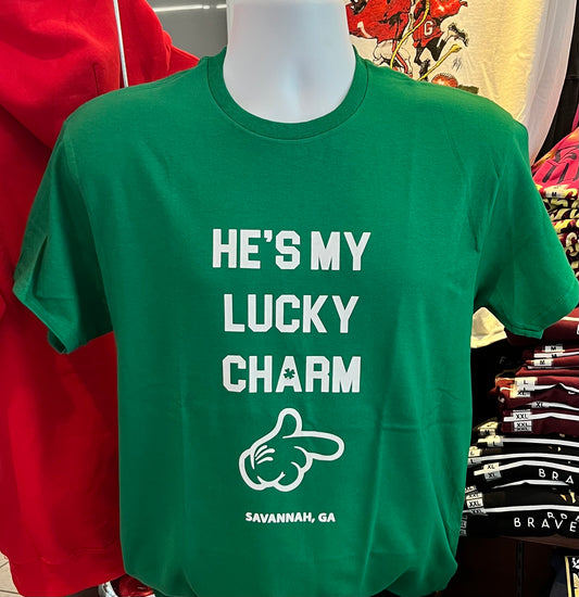 St. Patrick’s Day “He’s my lucky charm”  Short Sleeve (Green)