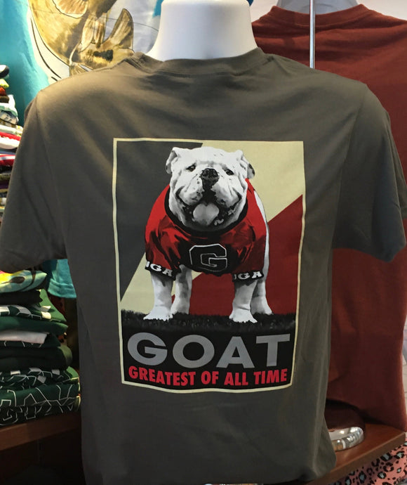 Georgia Bulldogs T-shirt - “GOAT” (Short Sleeve Charcoal)
