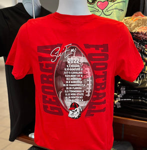 Georgia Bulldogs T-shirt - 2022 Schedule (Short Sleeve Red)