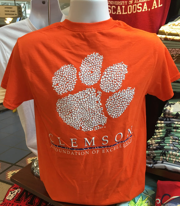 Clemson Mosaic Short Sleeve Tee (Orange)