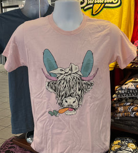 Easter Cow Short Sleeve (Light Pink)