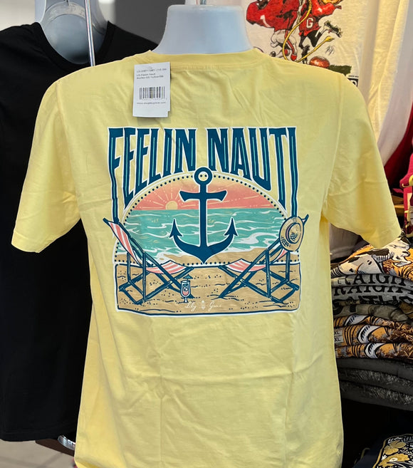 Lily Grace T-Shirt - “Feelin’ Nauti” (Short Sleeve Banana)