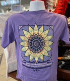 Lily Grace T-Shirt - Sunflower Mandala (Short Sleeve Lavendar)