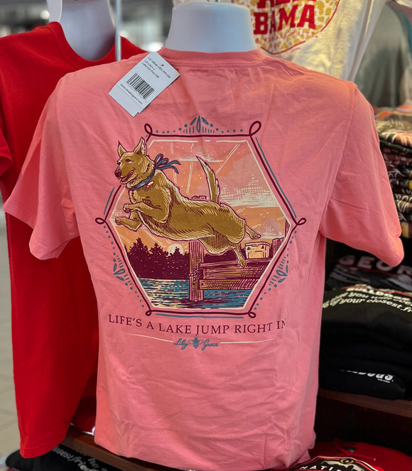 Lily Grace T-Shirt “Life’s a lake” (Short Sleeve Pink)